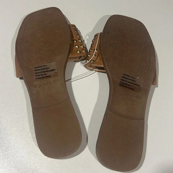 NWOT Tahari Gold Studded Sandals - Picture 8 of 9